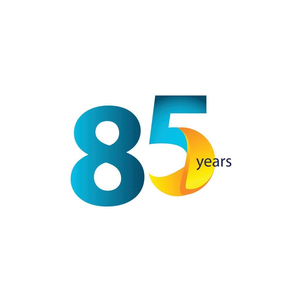 85 Years Anniversary Celebration Vector Template Design Illustration