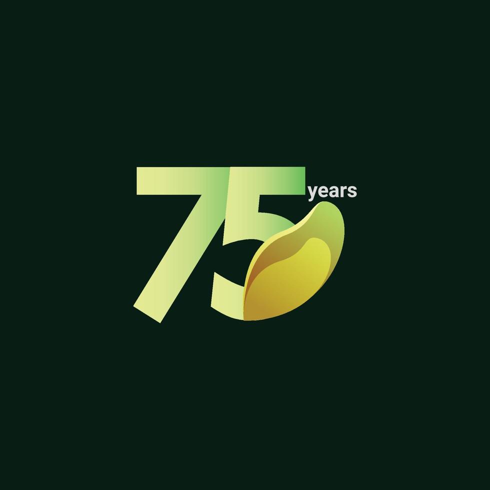 Ilustración de diseño de plantilla de vector de celebración de aniversario de 75 años