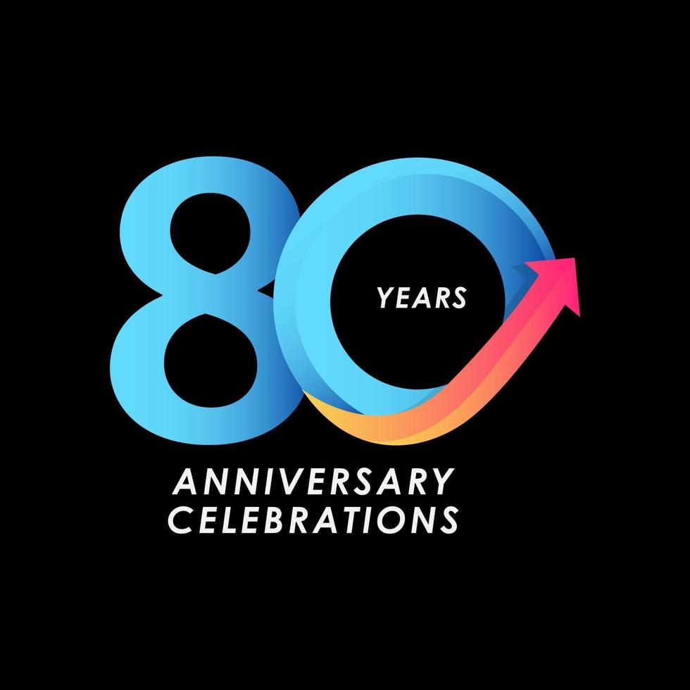 80 Years Anniversary Celebration Number Vector Template Design Illustration