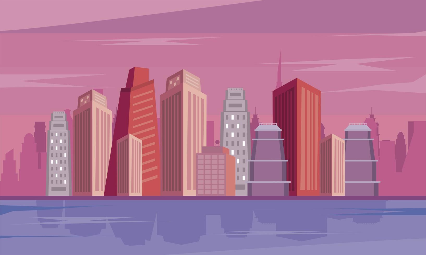 metropolis buildings scene vector