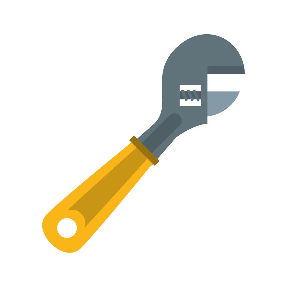 Adjustable wrench construction tool vector