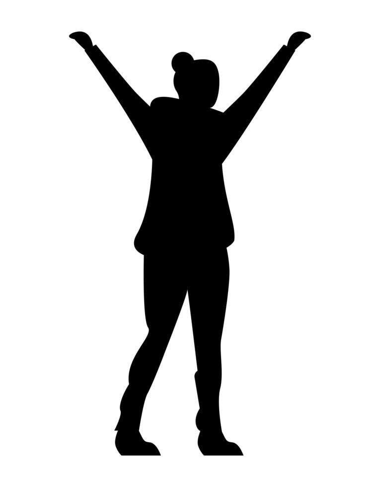 adventurer celebrating silhouette vector