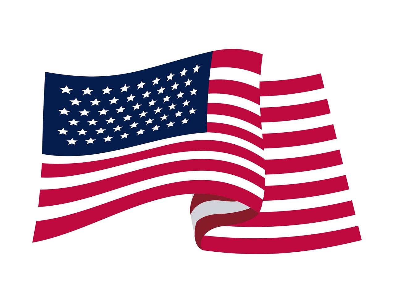 waving usa flag vector