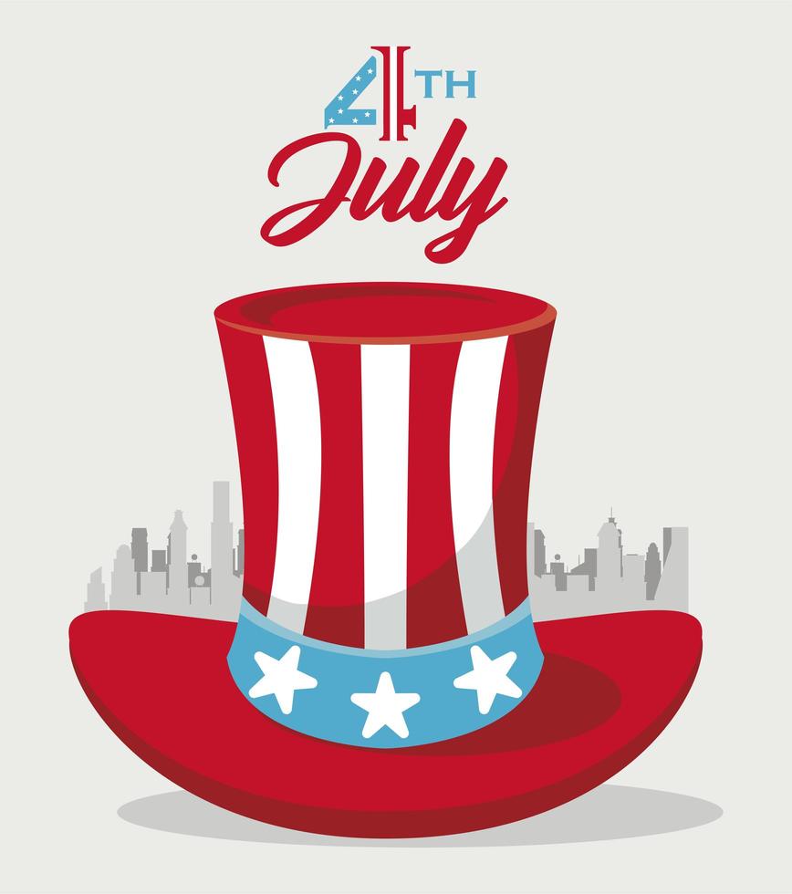 4 of july tophat vector