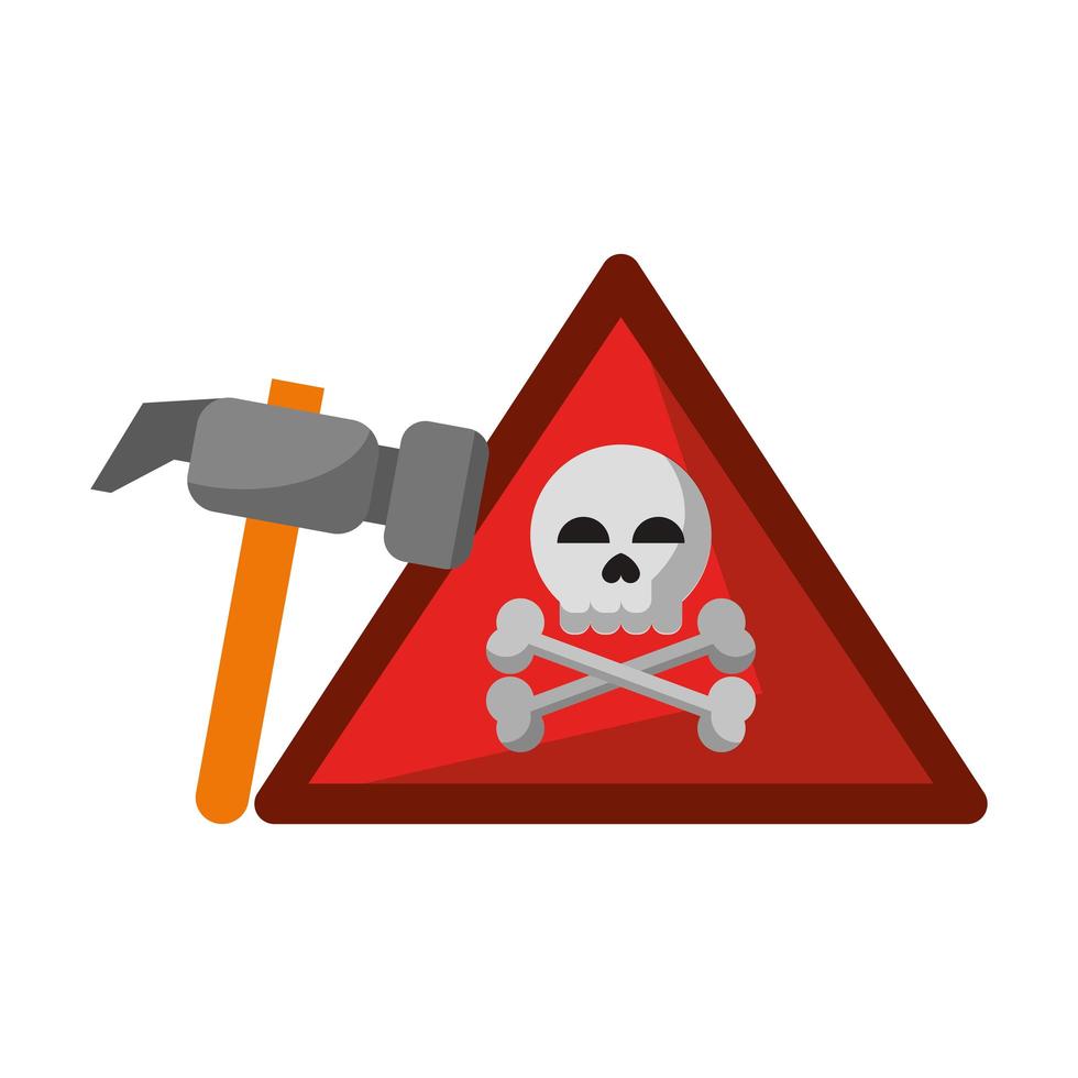 danger sign with tools vector
