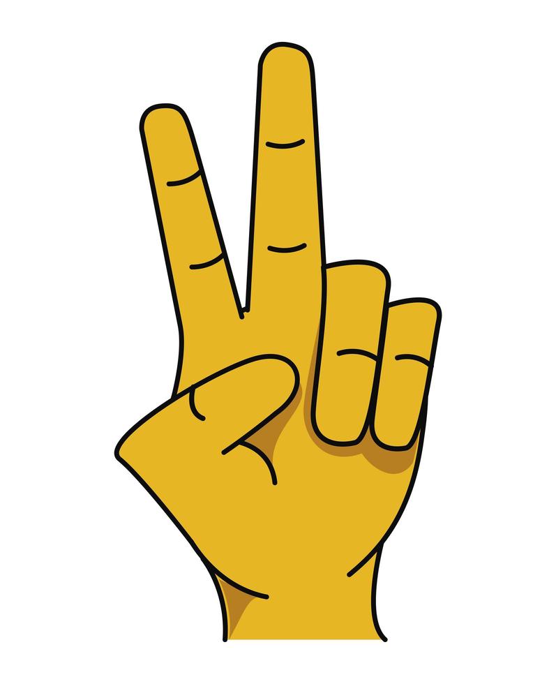 left hand peace and love vector