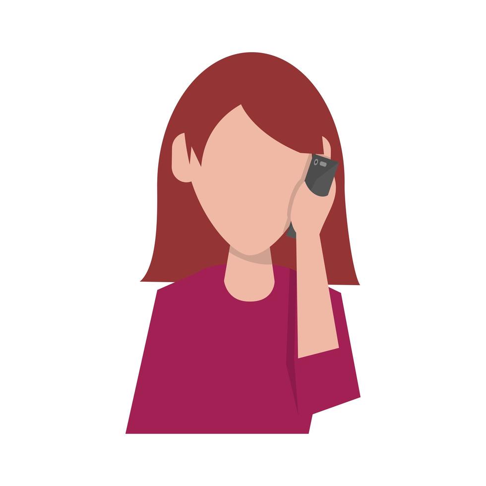 woman using cellphone vector