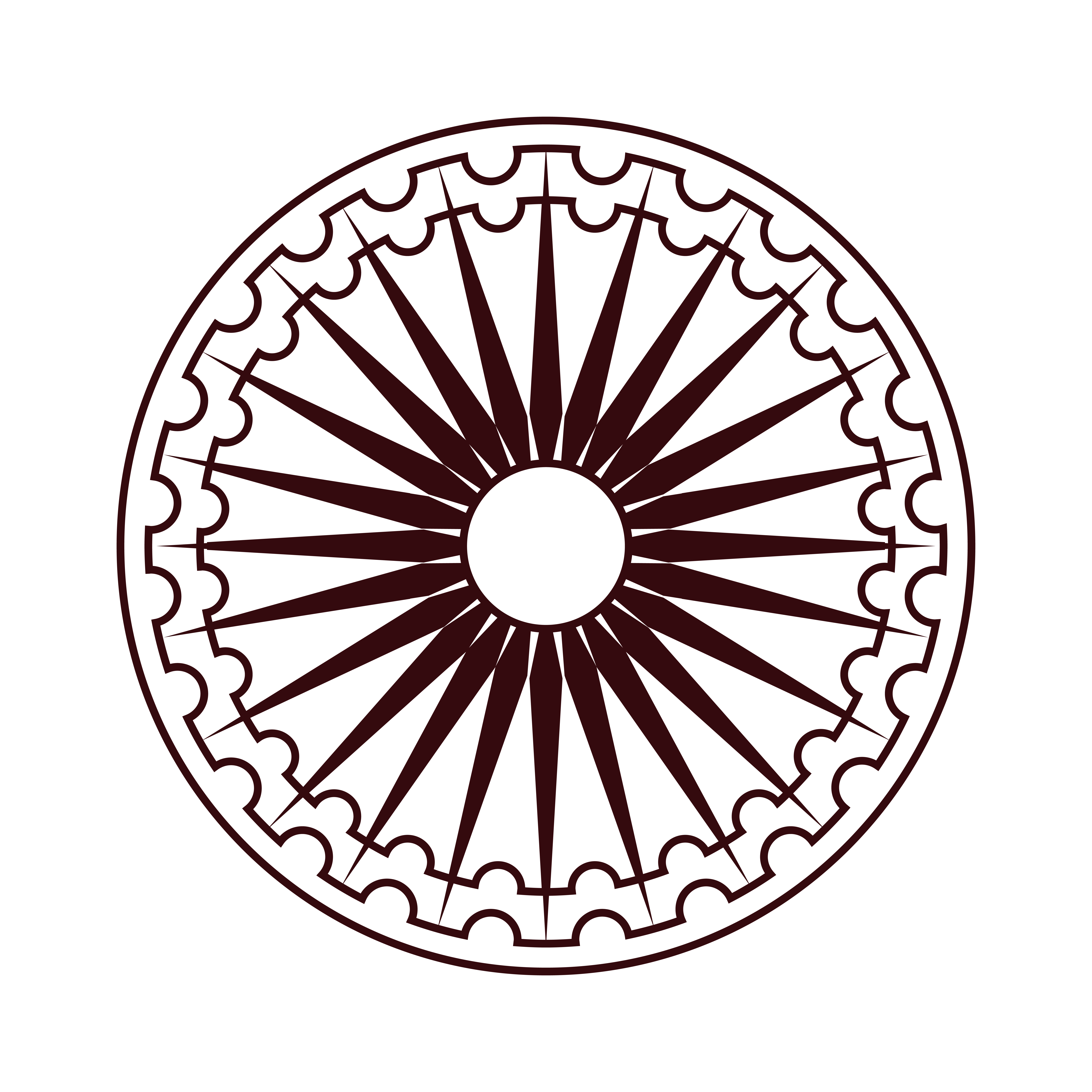 Black Thin Line Art Of Ashoka Chakra Icon 24158803 Vector Art at Vecteezy