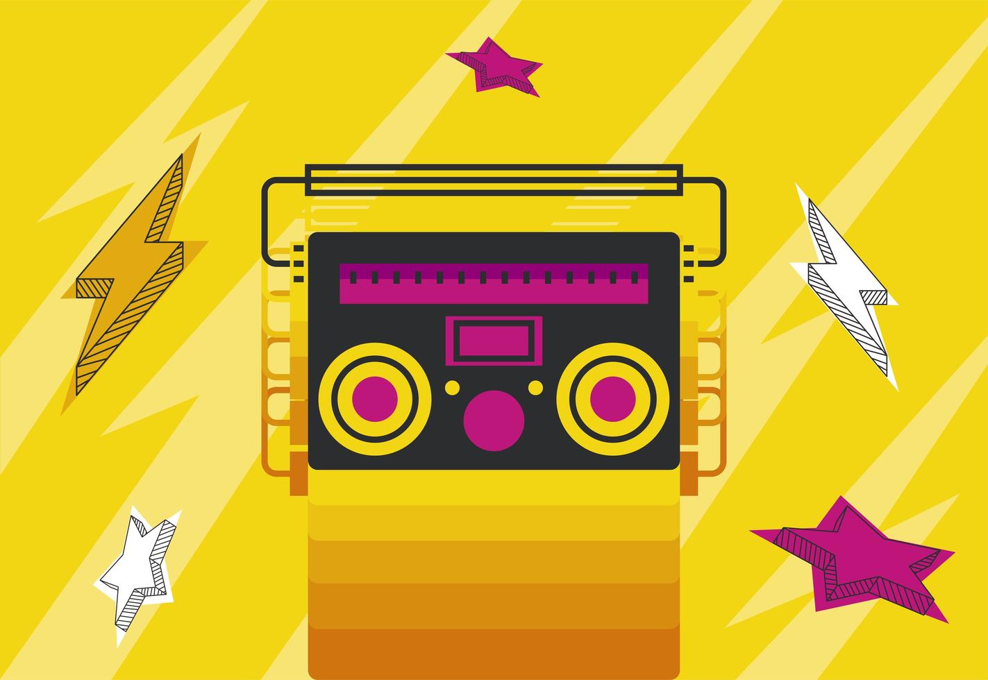 bombox pop art poster vector