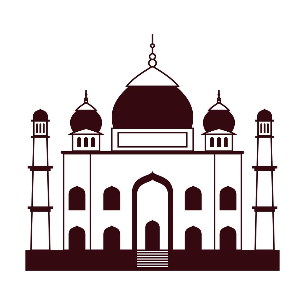 taj mahal temple vector