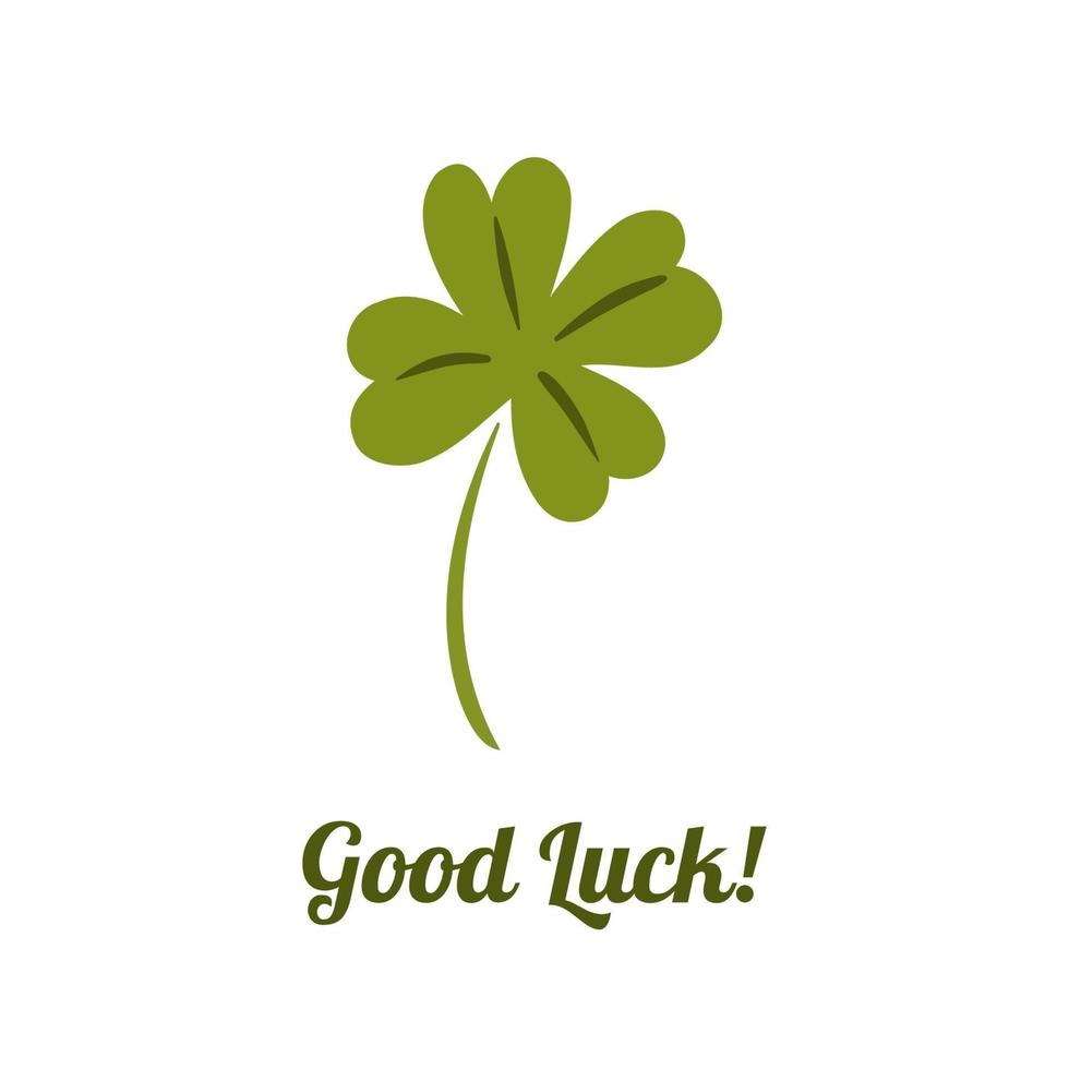 Clover leaf isolated on white background. Lucky clover leaf of St. Patricks day. vector