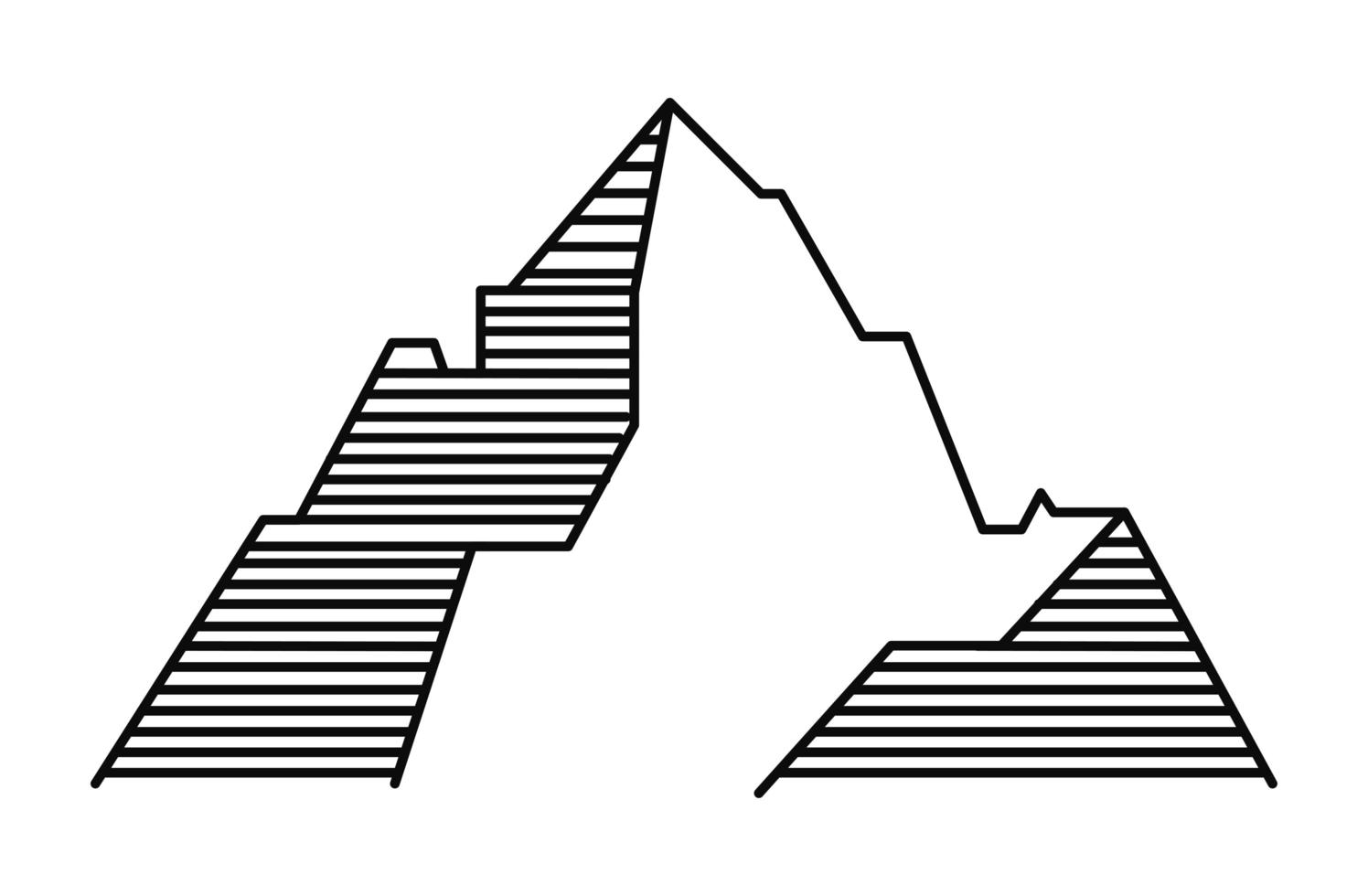 símbolo de los picos de las montañas vector