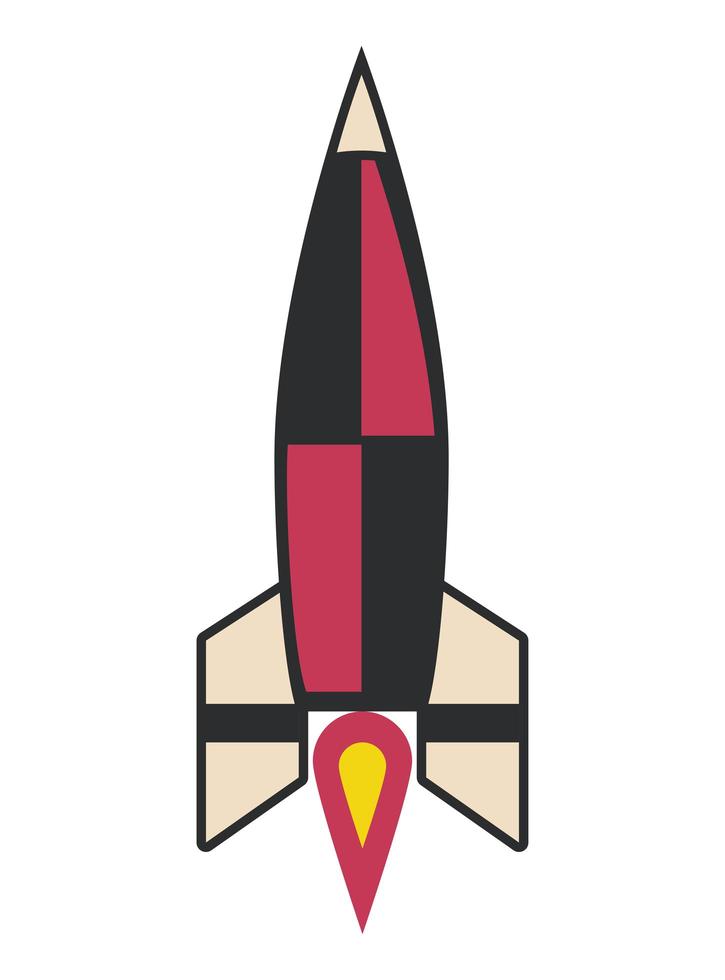 rocket pop art icon vector