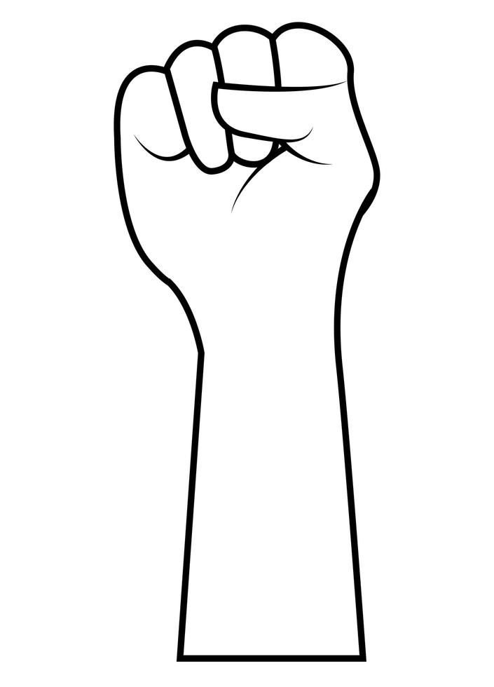 hand fist line vector