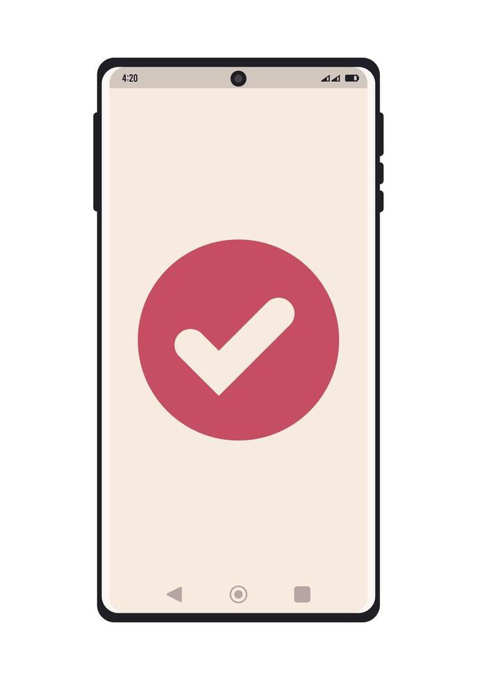 phone with check symbol vector