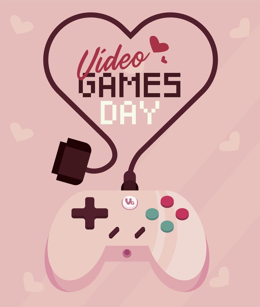 video games day poster vector