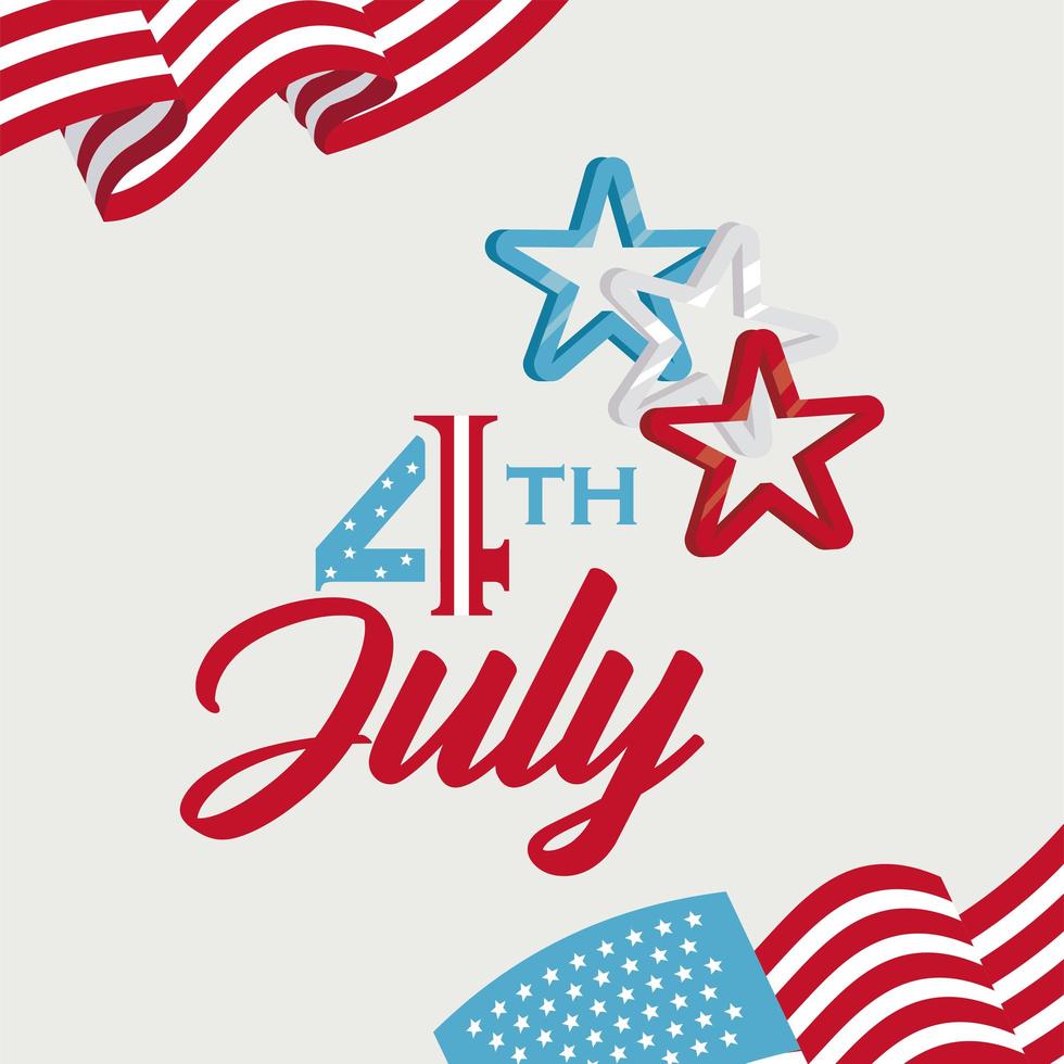 4 of july flyer vector