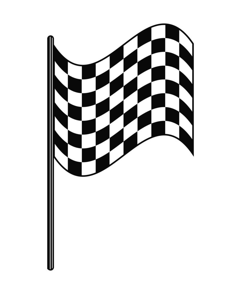 silueta de la bandera a cuadros vector