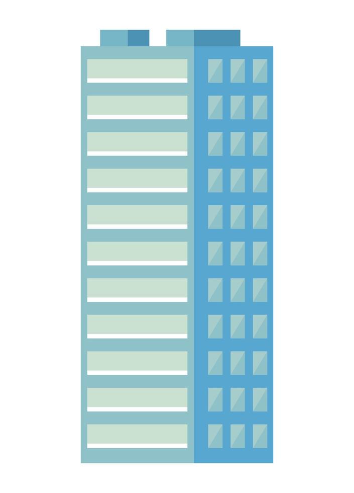 blue building icon vector