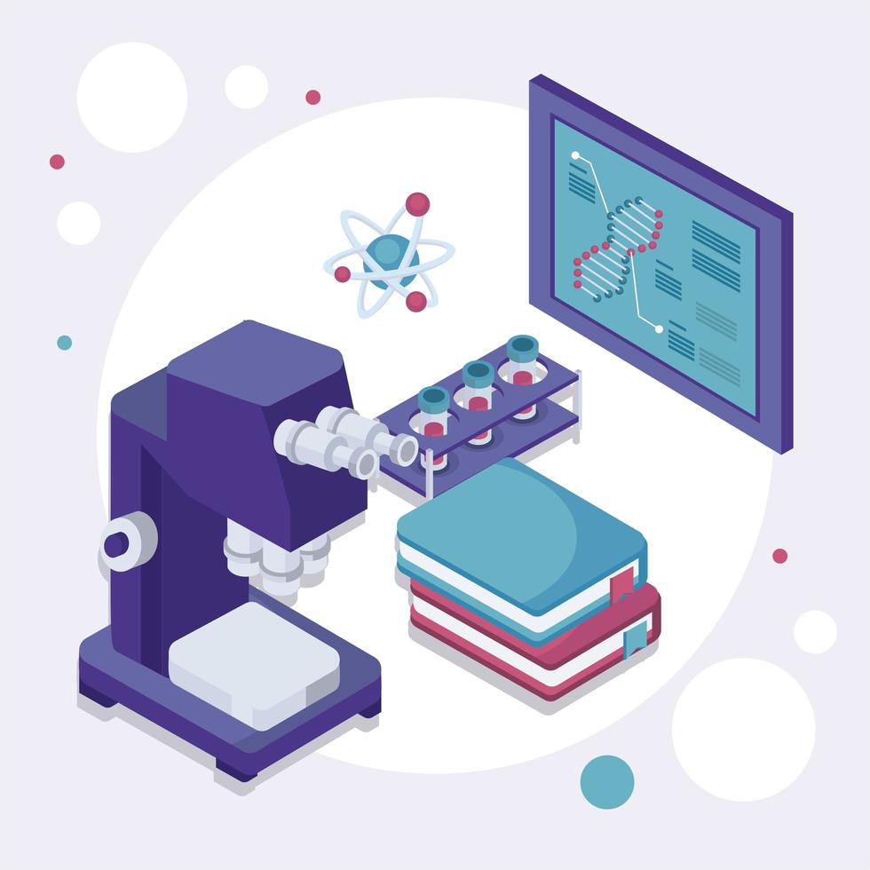 laboratory microscope and equipment vector