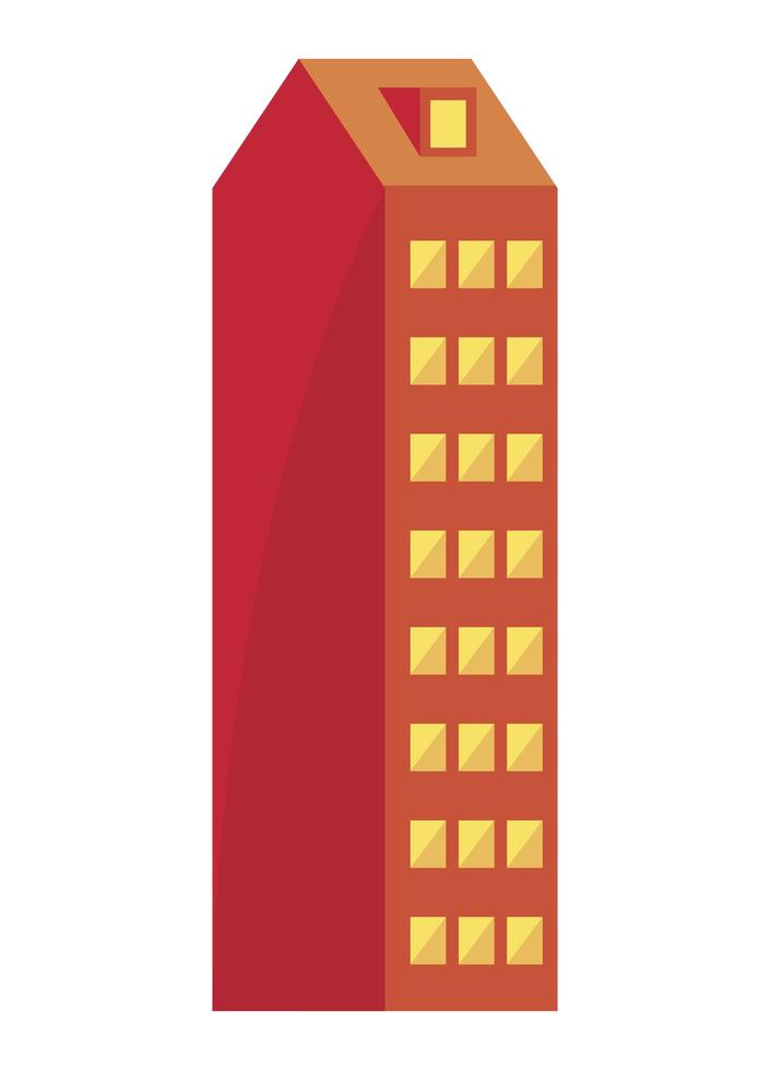 edificio color rojo vector