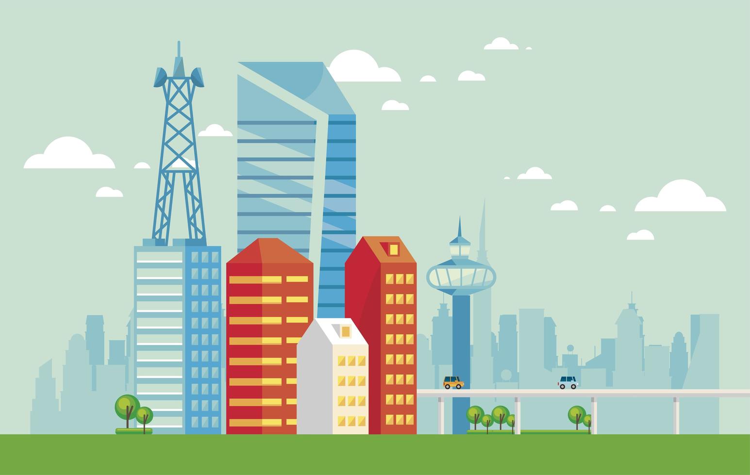 smartcity urban scene vector