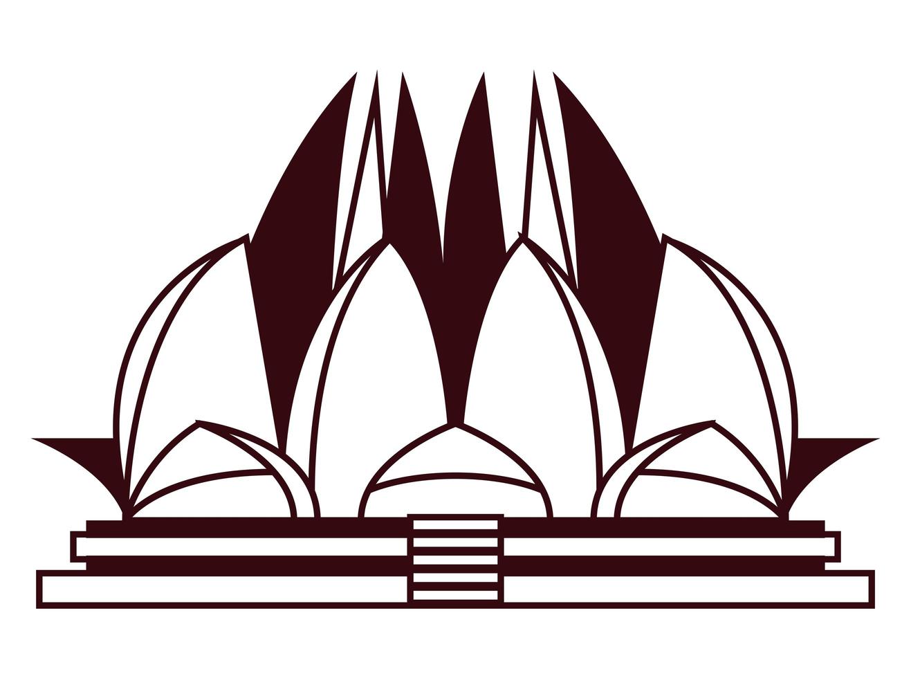 lotus temple landmark vector