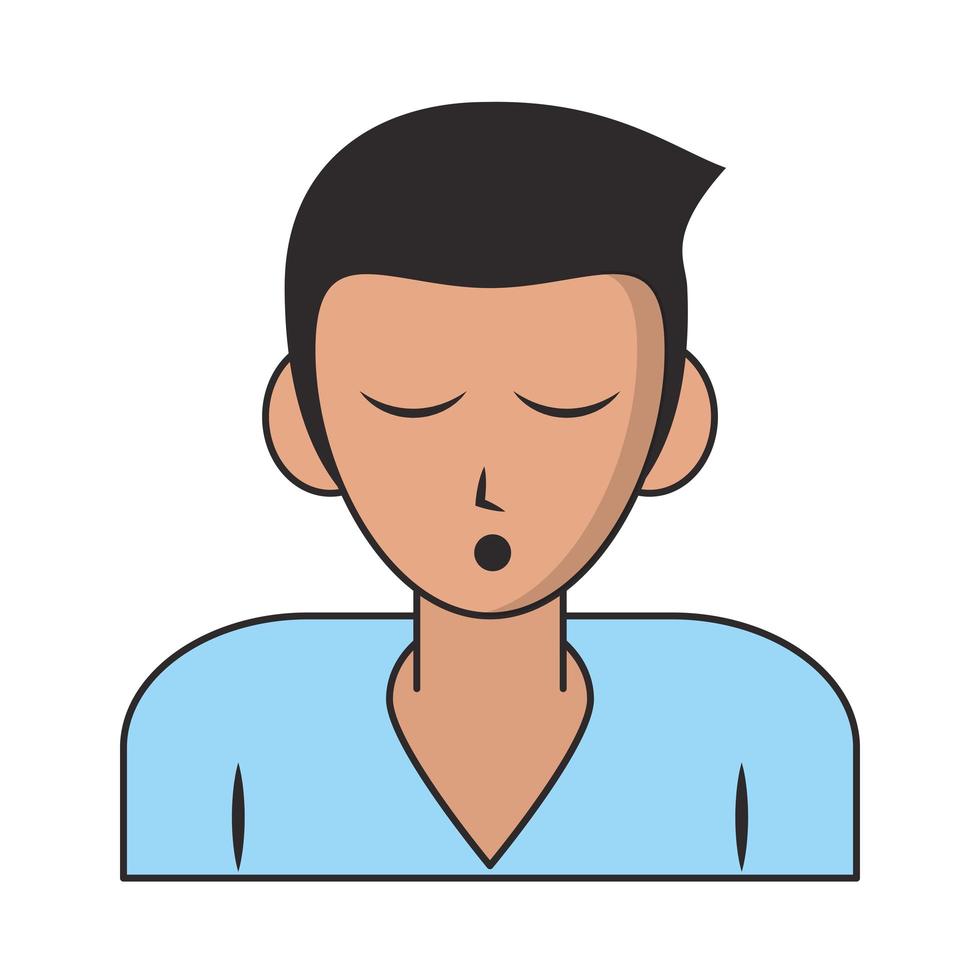 hombre durmiendo perfil de dibujos animados vector