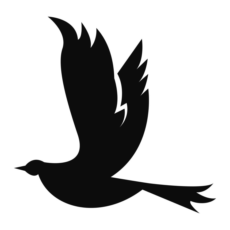 dove flying silhouette vector