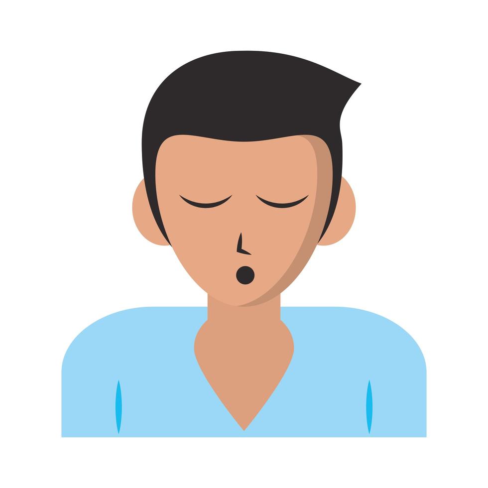 Man sleeping profile cartoon vector