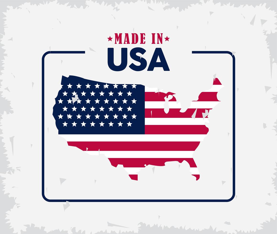 usa flag map poster vector