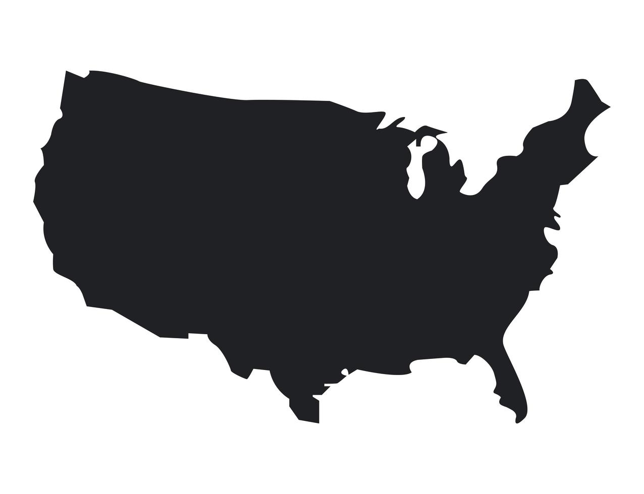 usa map silhouette vector