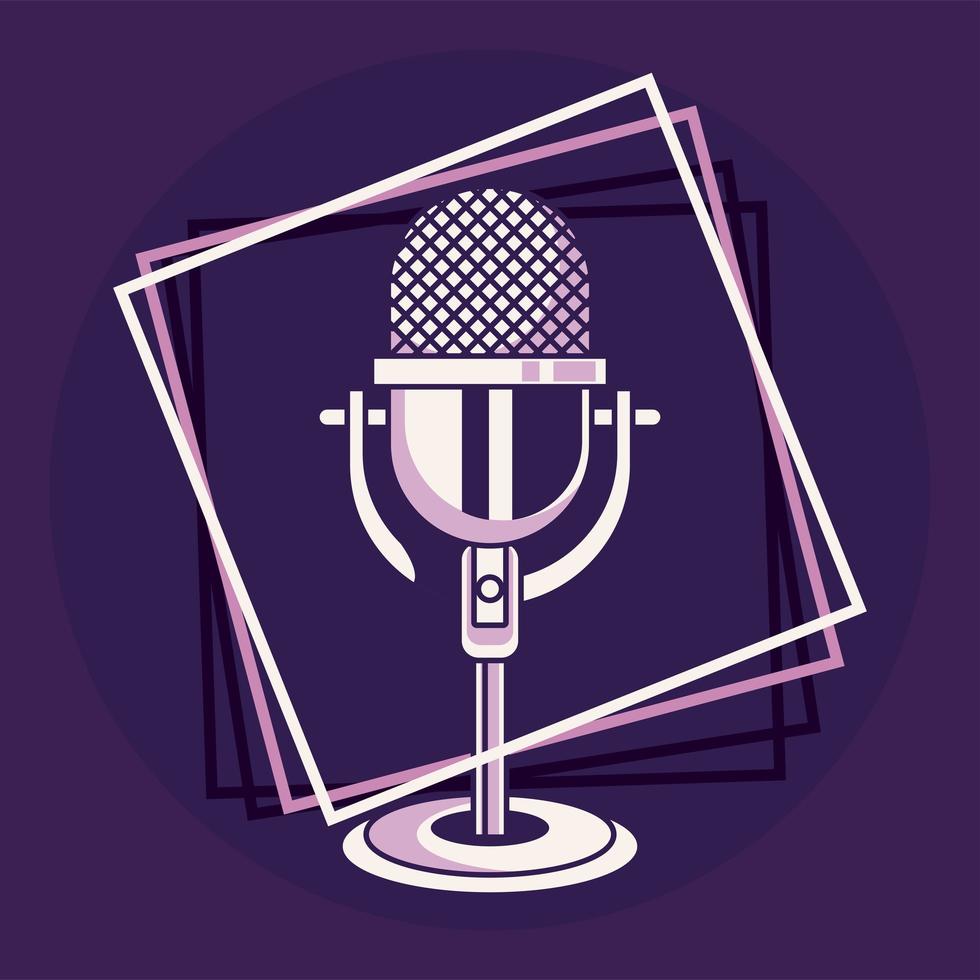 karaoke mic square frame 3760636 Vector Art at Vecteezy