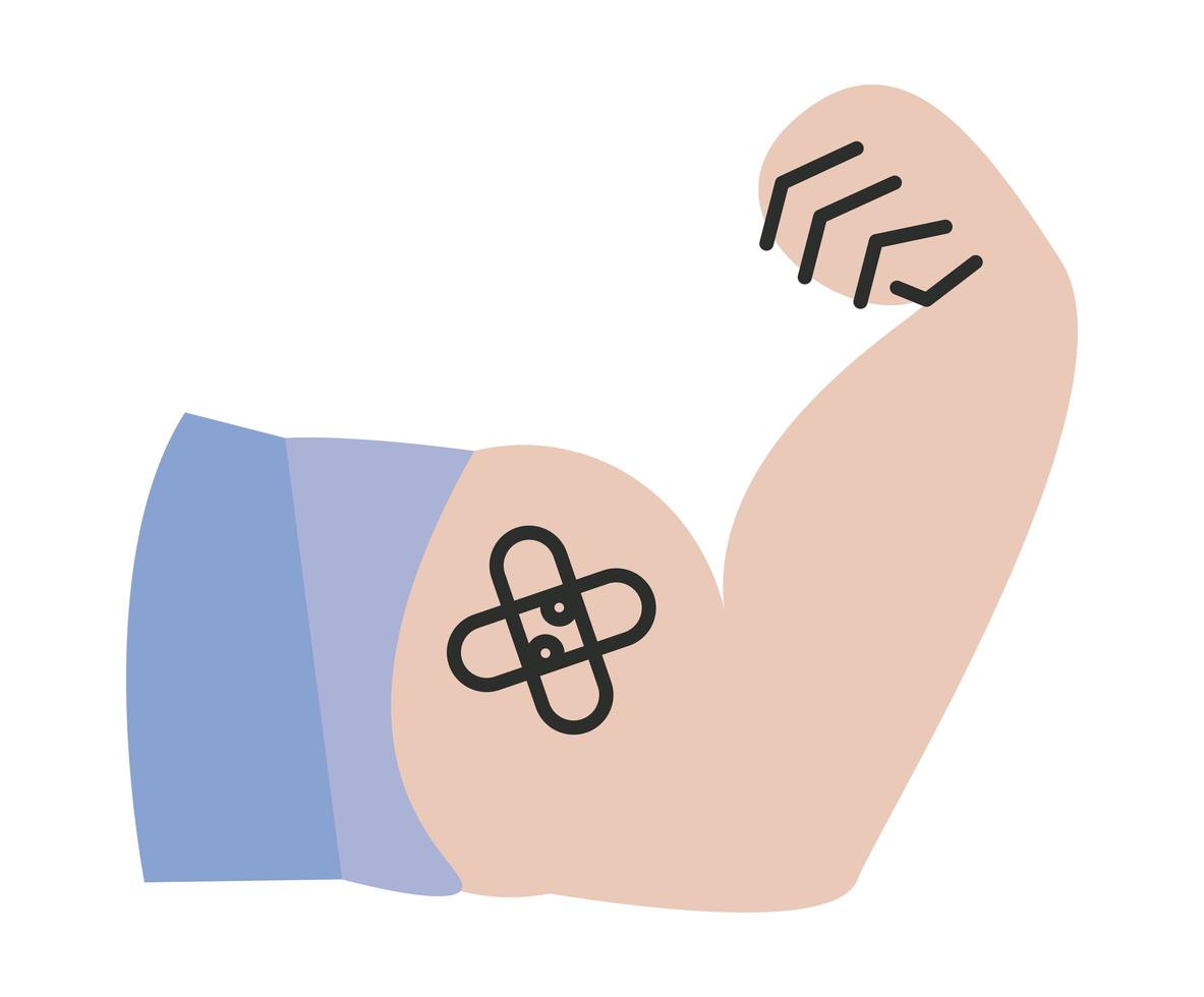 arm vaccinated icon vector