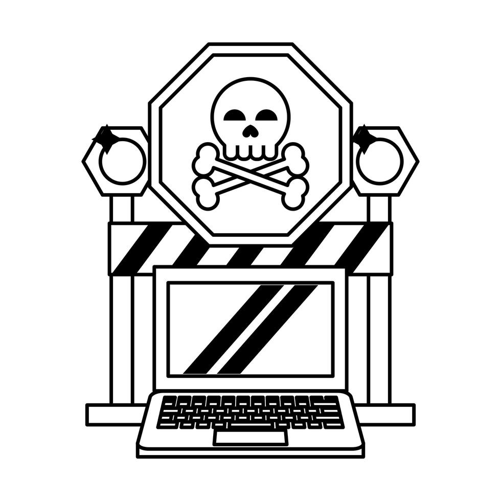 danger sign with computer vector