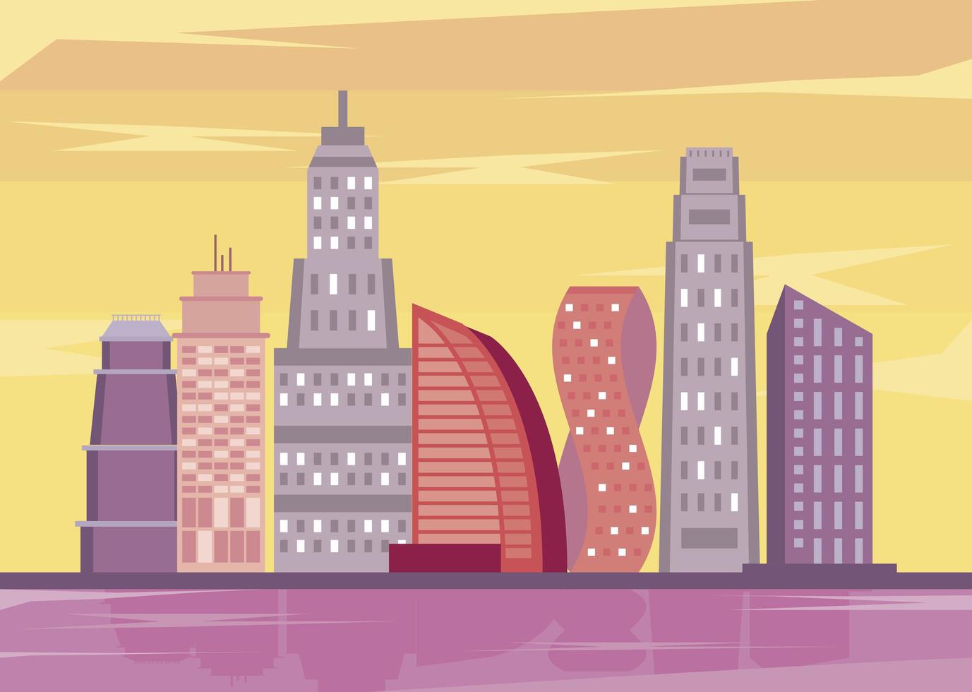 metropolis buildings cityscape vector
