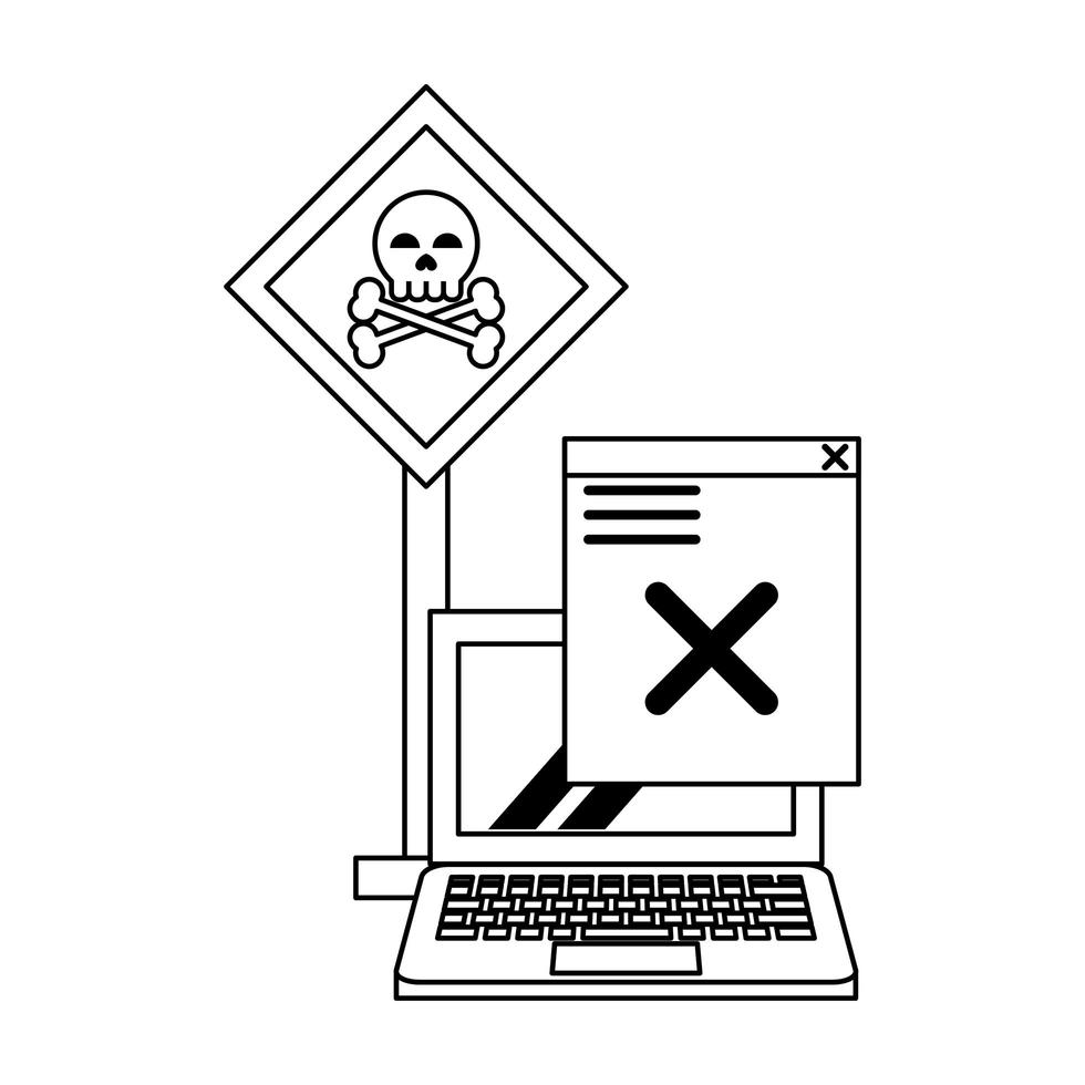 danger sign with computer vector