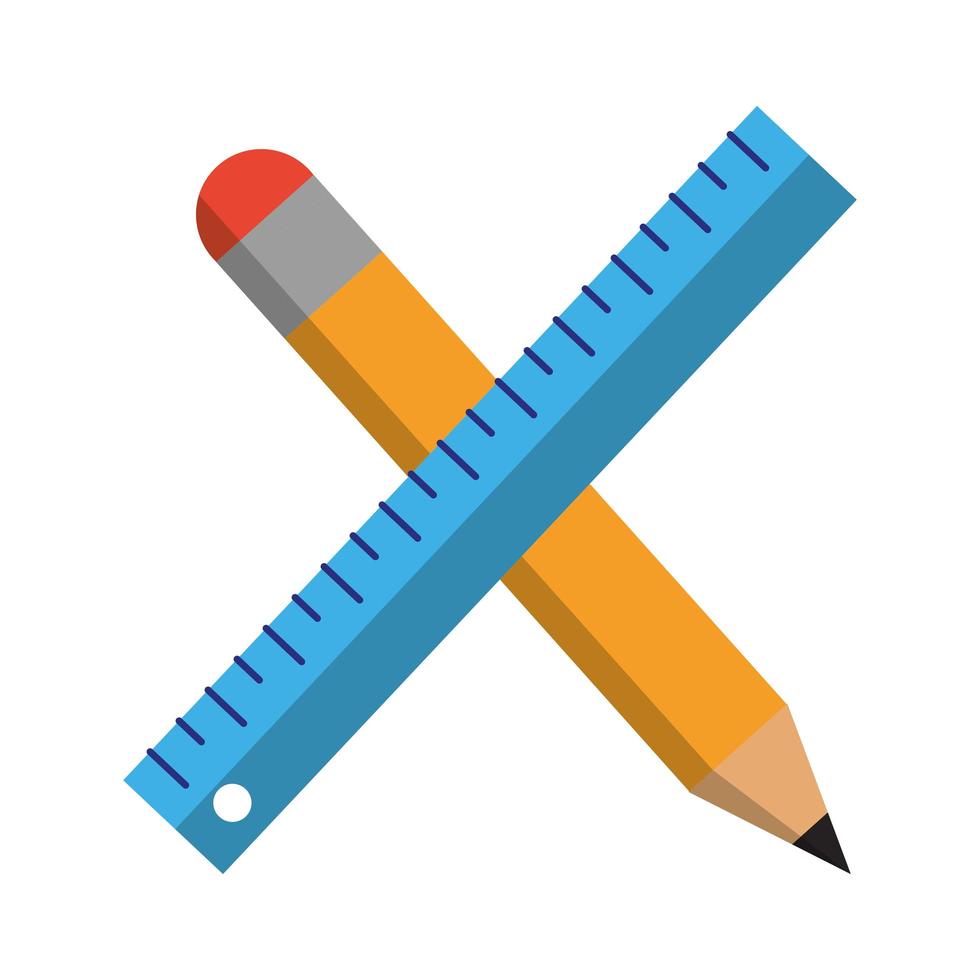 pencil and ruler vector