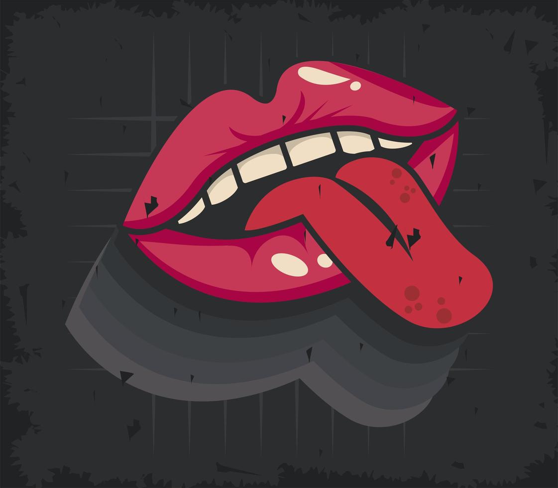 crazy mouth popart poster vector