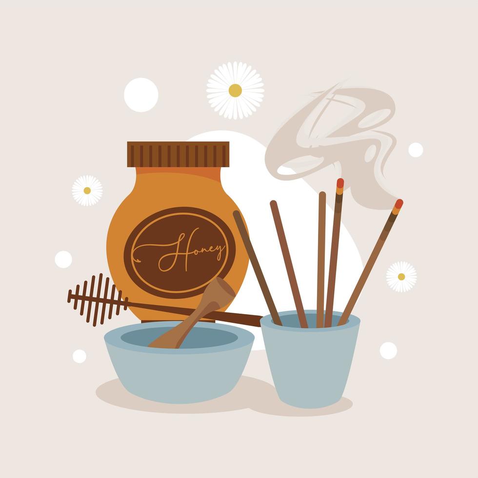 aromatherapy with honey vector