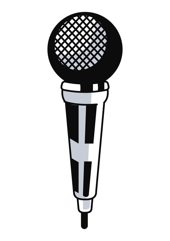 karaoke gray mic vector