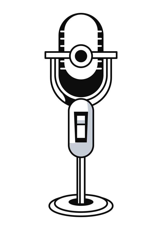 karaoke classic style mic vector
