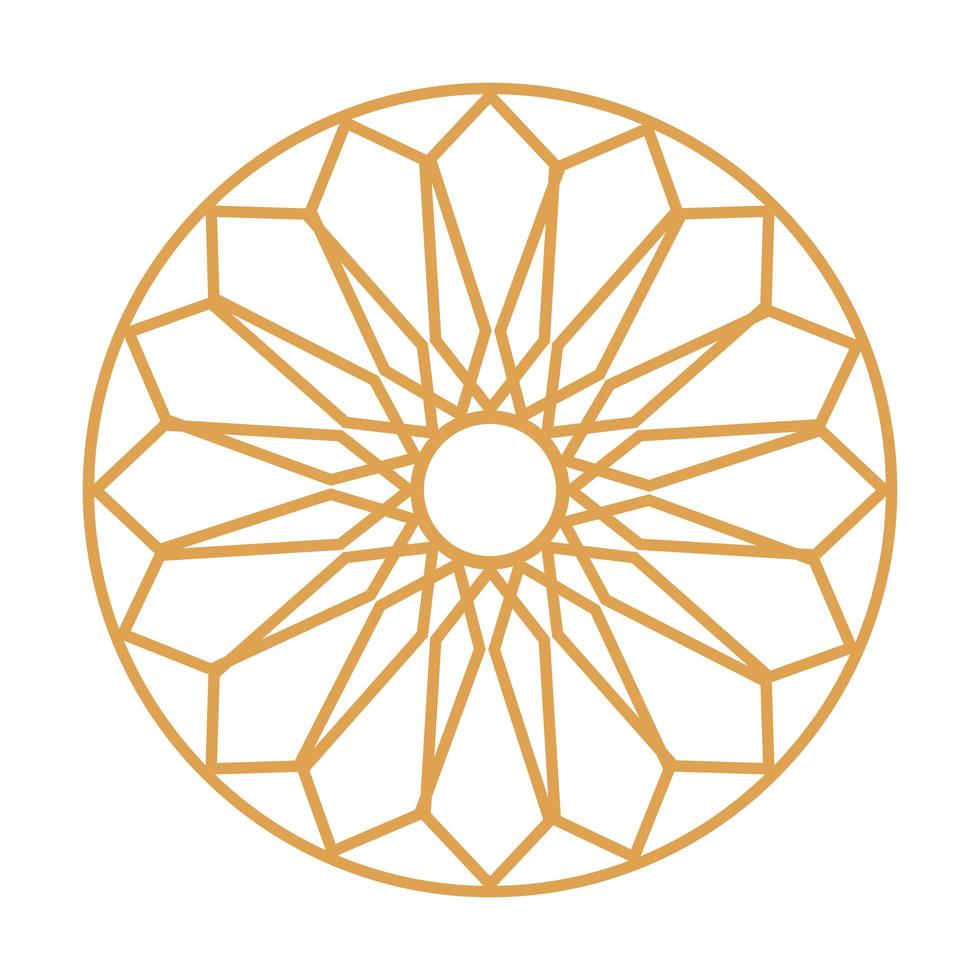 golden mandala icon vector