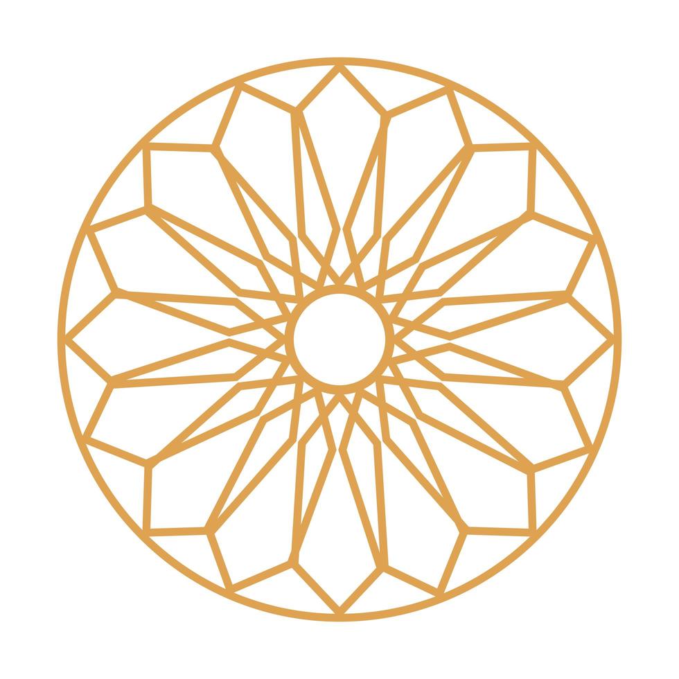 golden mandala icon vector