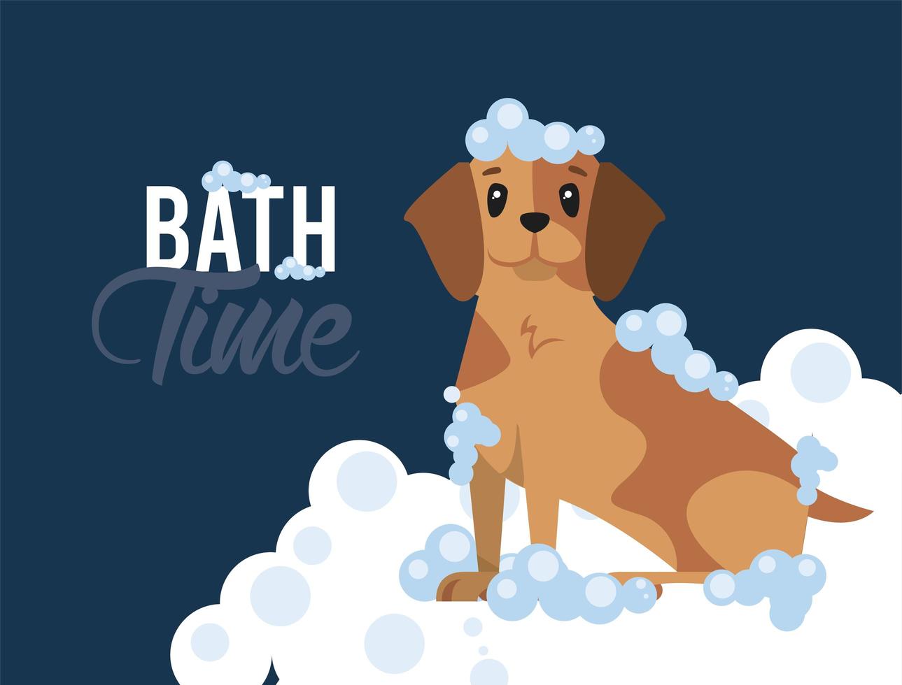 Bath time of dog cartoon vector