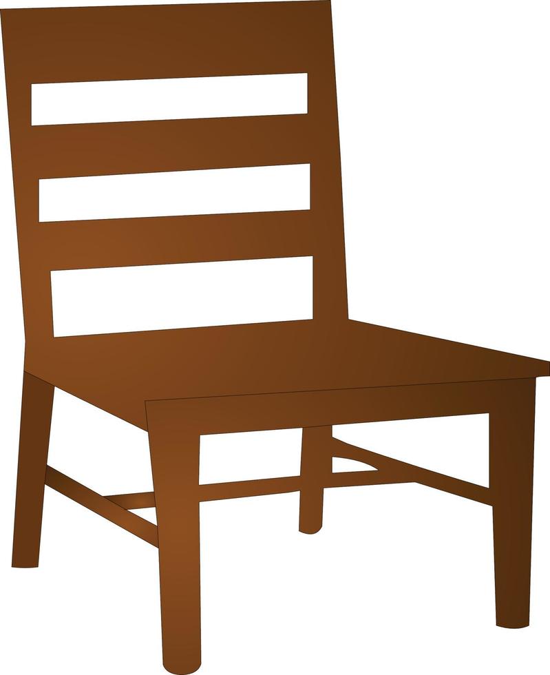 silla de madera aislada en blanco arte vectorial vector