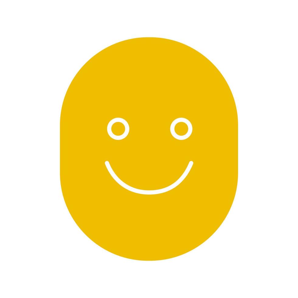 feliz y divertido icono de color de glifo de sonrisa. buen humor. símbolo de silueta sobre fondo blanco. espacio negativo. ilustración vectorial vector