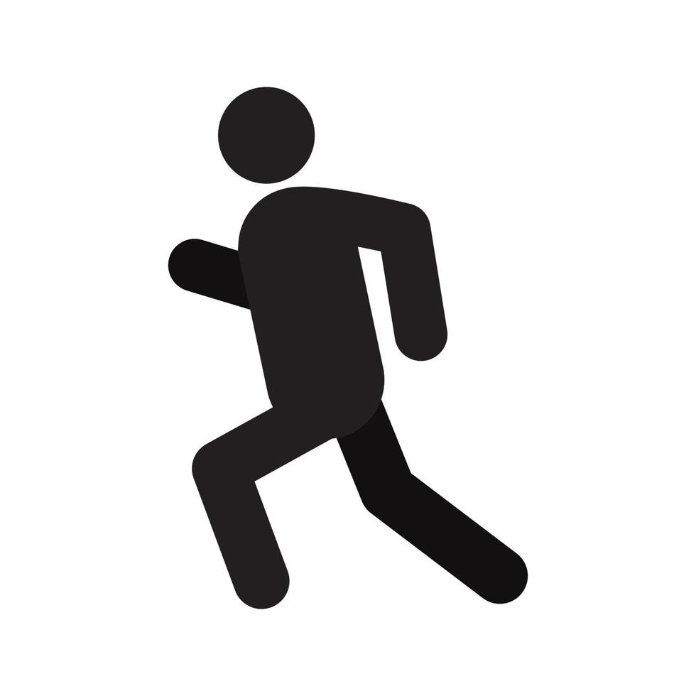 Running man silhouette icon. Escape. Jogging. Isolated vector illustration