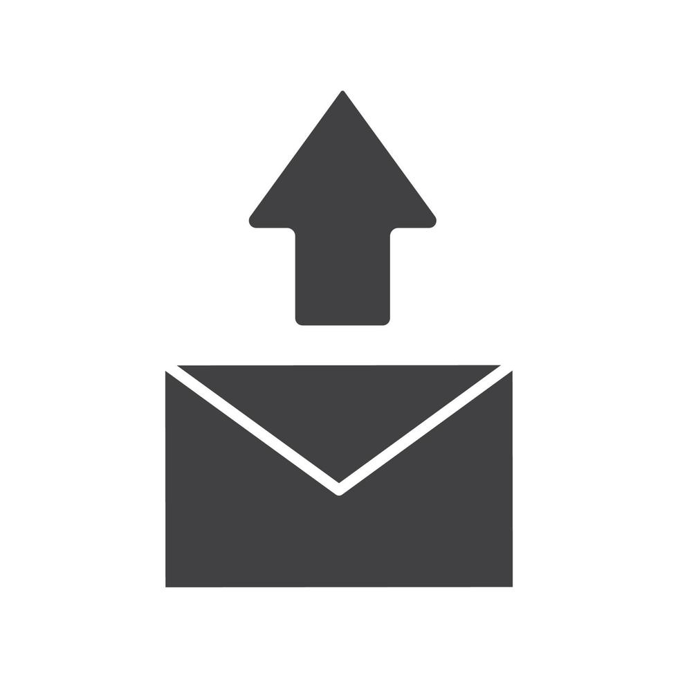 enviar icono de mensaje. símbolo de silueta de letra de correo electrónico. enviar mensaje sms. espacio negativo. vector ilustración aislada