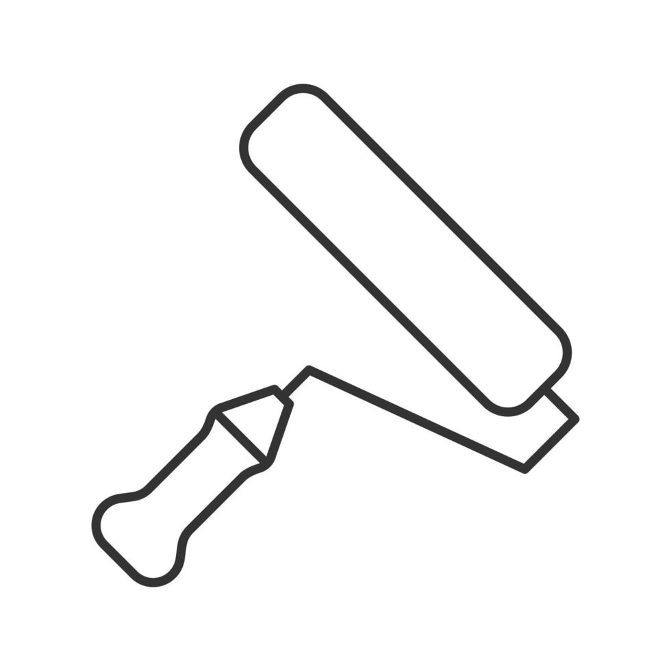 Paint roller linear icon. Thin line illustration. Contour symbol. Vector isolated outline drawing